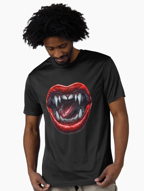 Fangs and Red Lips Vampire Gothic Horror Design