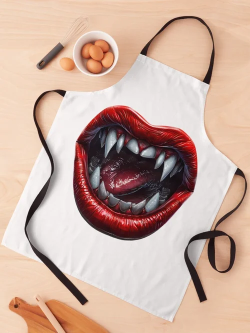 Fangs and Red Lips Vampire Gothic Horror Design