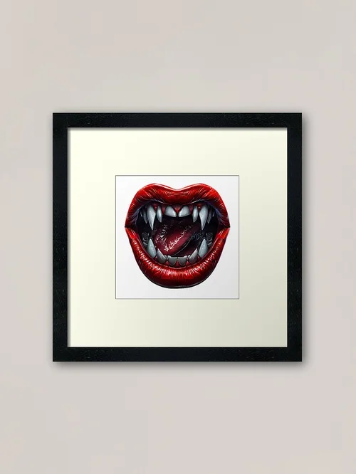 Fangs and Red Lips Vampire Gothic Horror Design