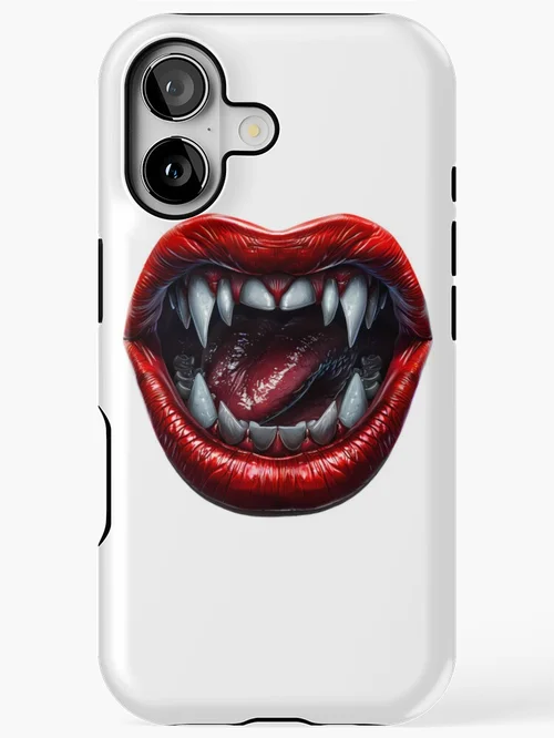 Fangs and Red Lips Vampire Gothic Horror Design