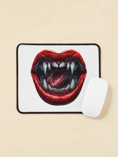 Fangs and Red Lips Vampire Gothic Horror Design