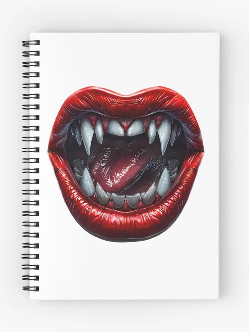 Fangs and Red Lips Vampire Gothic Horror Design