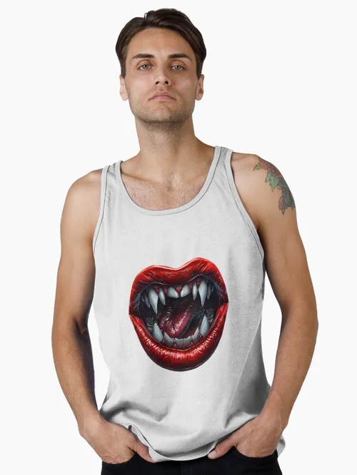 Fangs and Red Lips Vampire Gothic Horror Design