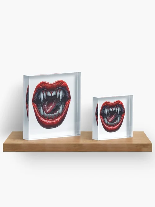 Fangs and Red Lips Vampire Gothic Horror Design