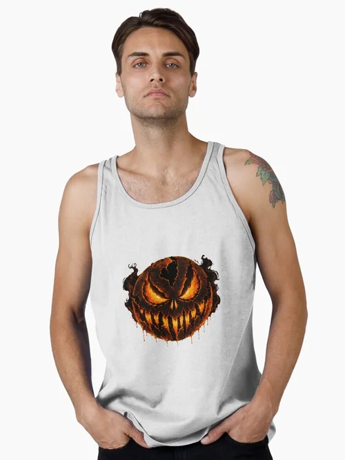 Lava Cracked Halloween Pumpkin Face: Fiery and Spooky Design