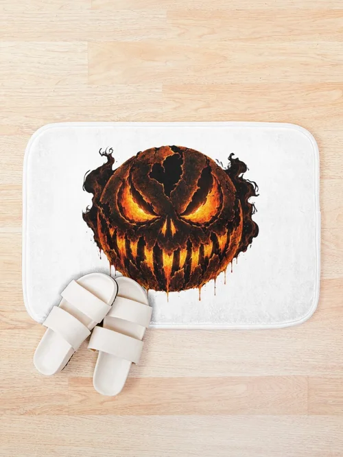 Lava Cracked Halloween Pumpkin Face: Fiery and Spooky Design
