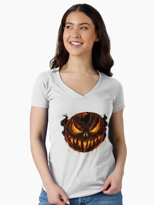 Lava Cracked Halloween Pumpkin Face: Fiery and Spooky Design