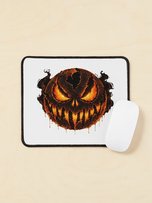 Lava Cracked Halloween Pumpkin Face: Fiery and Spooky Design