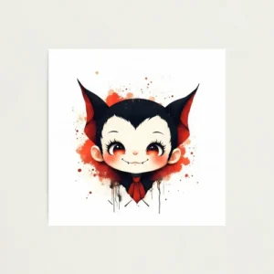 Cute Gothic Vampire Chibi Halloween Art