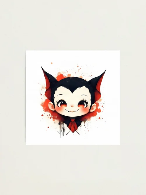 Cute Gothic Vampire Chibi Halloween Art