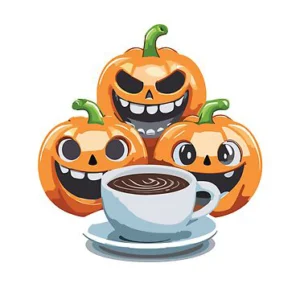 Cute Pumpkin Coffee Halloween Prints